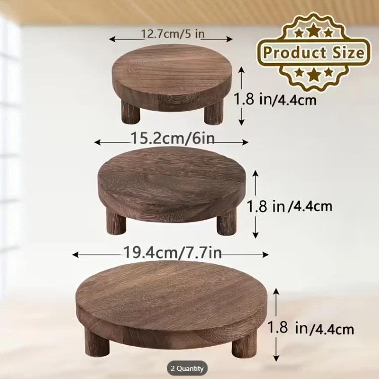 Refined 5 quot WOOD PLANT STAND Natural