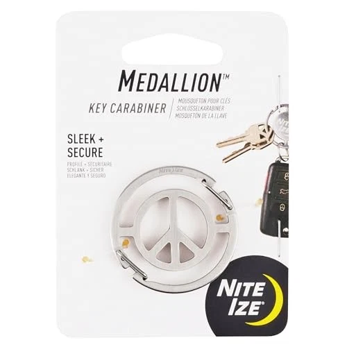 High-End MEDALLION PEACE SIGN KEY CARRABINER Comfortable