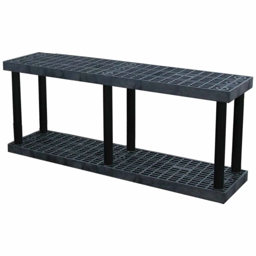Sustainable DuraShelf Grid Top 66 quot w x 27 quot h Base 2-Shelf System Smart