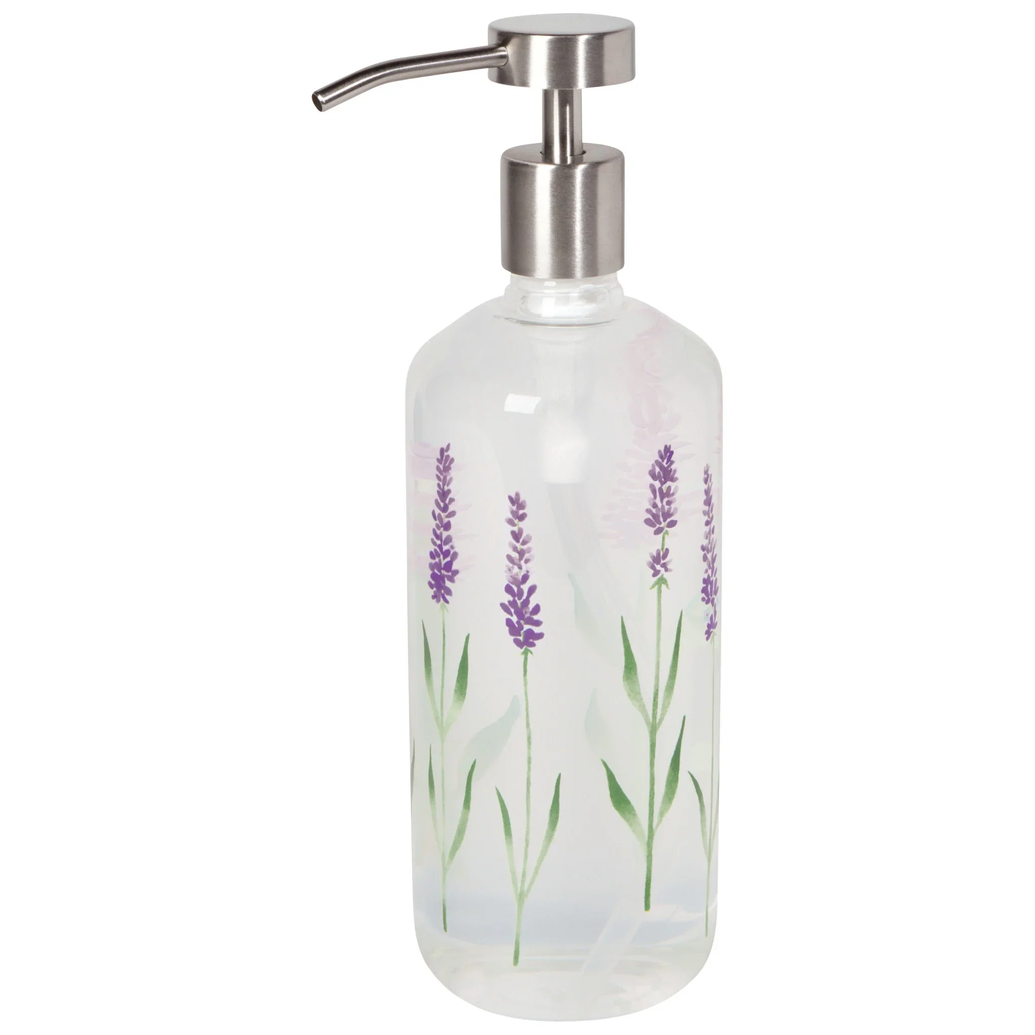 Comfortable GLASS SOAP PUMP LAVENDER Detailed