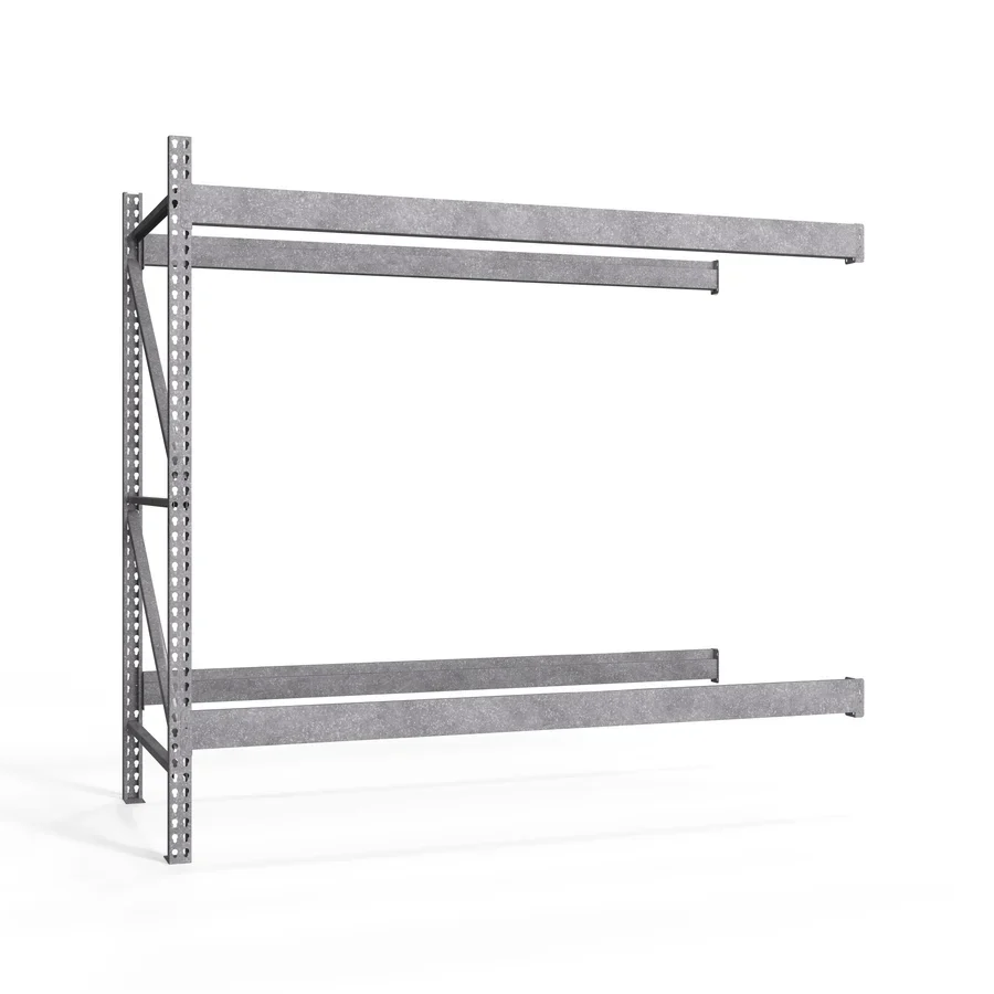 Specialty 2-Tier Galvanized Teardrop Pallet Rack Add-On Units – 42 quot d x 96 quot h Effective