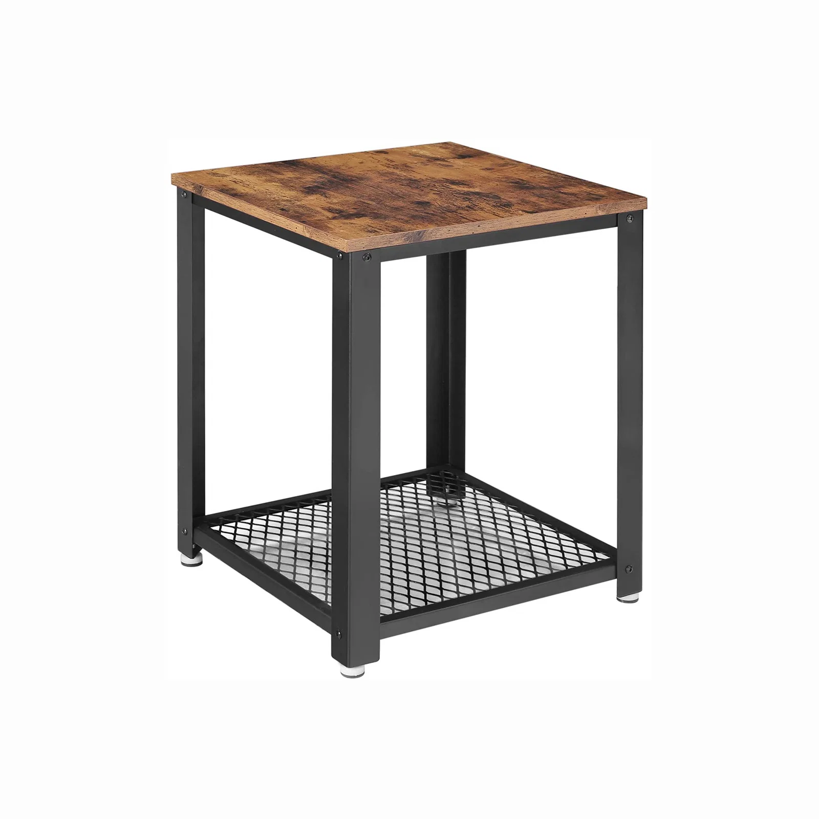 Expertly Made VASAGLE 2-Tier Iindustrial End Table with Storage Shelf Natural
