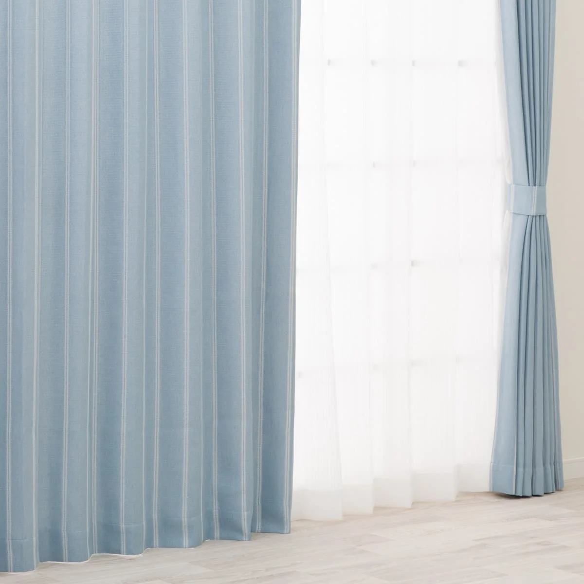 Stylish RD115 Curtains 100 x 178 cm Middle Blue 2 Panels Sustainable