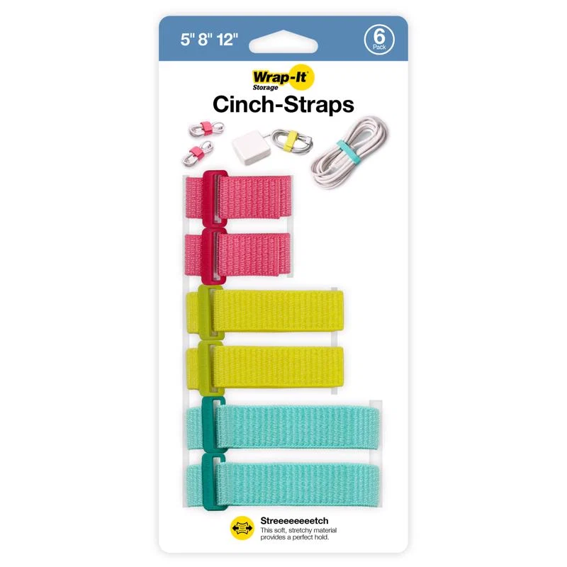 Genuine WRAP-IT CINCH STRAPS 6PK PASTEL High-Quality