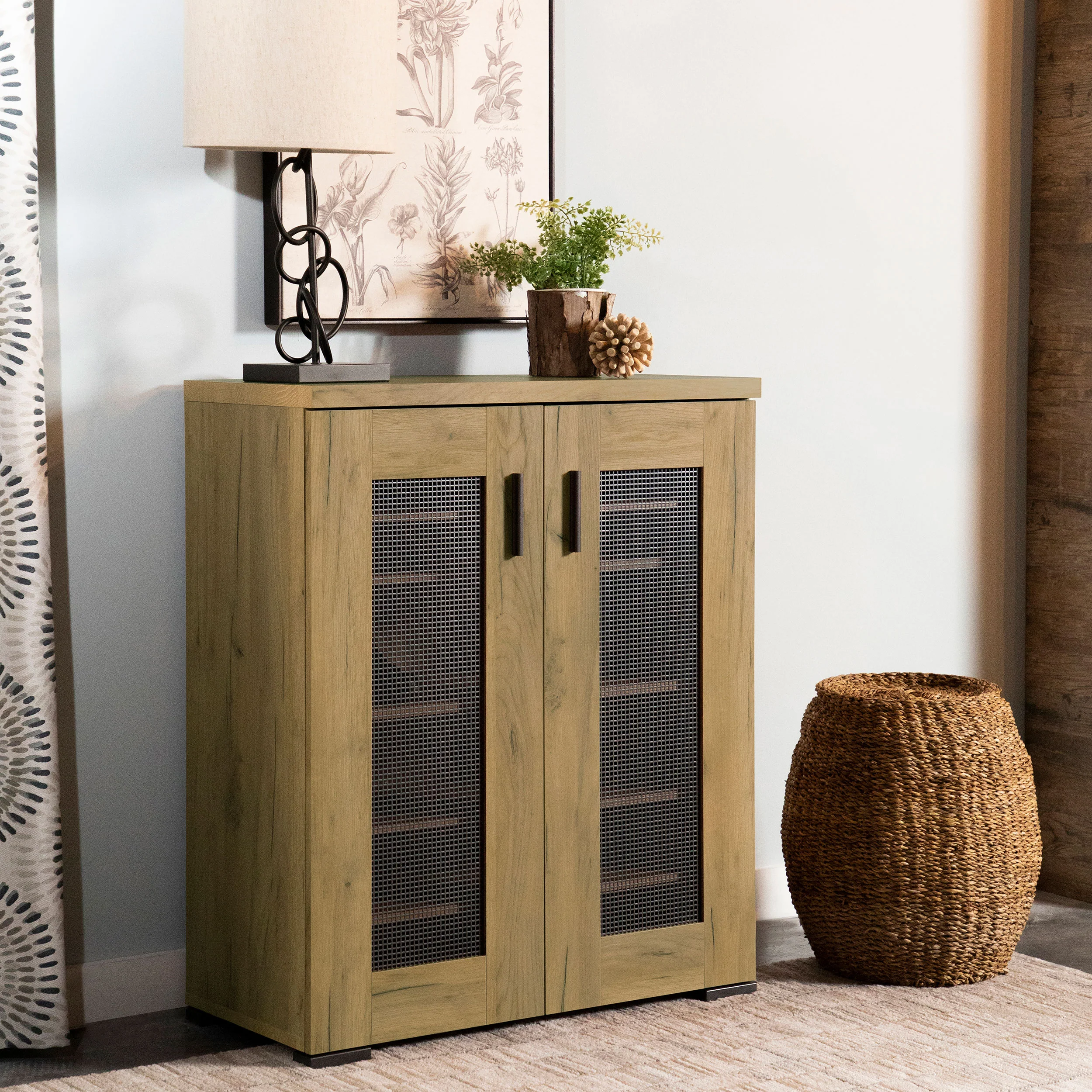 Authentic BRISTOL 6 SHELF SHOE CABINET GOLDEN OAK Functional