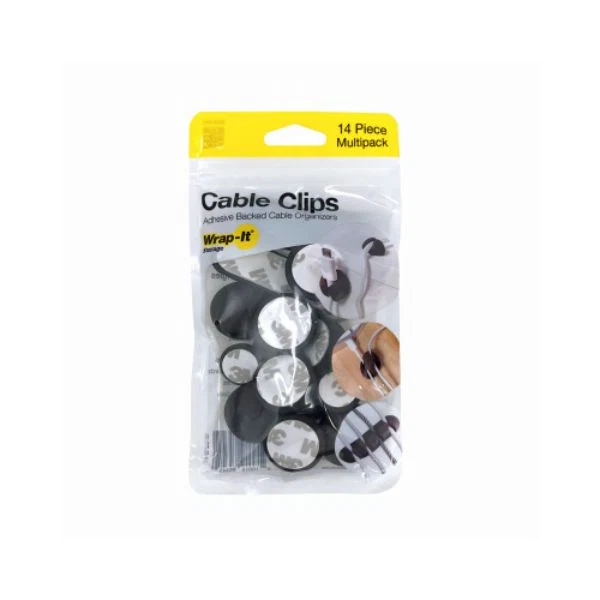 Next-Generation CABLE CLIPS ASSORTED 14PK BLACK Outstanding