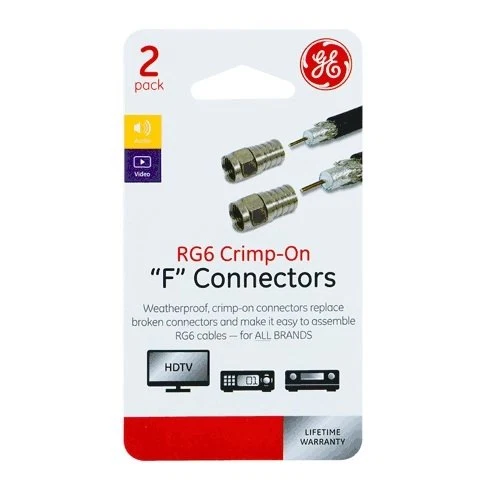 Smooth GE RG6 ON F CONNECTOR A 2PC Expertly Made