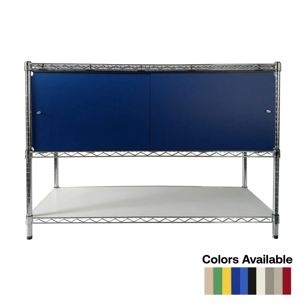 Expertly Made 24 quot d x 60 quot w x 18 quot h Sliding Door Wire Shelving Enclosures High-Grade