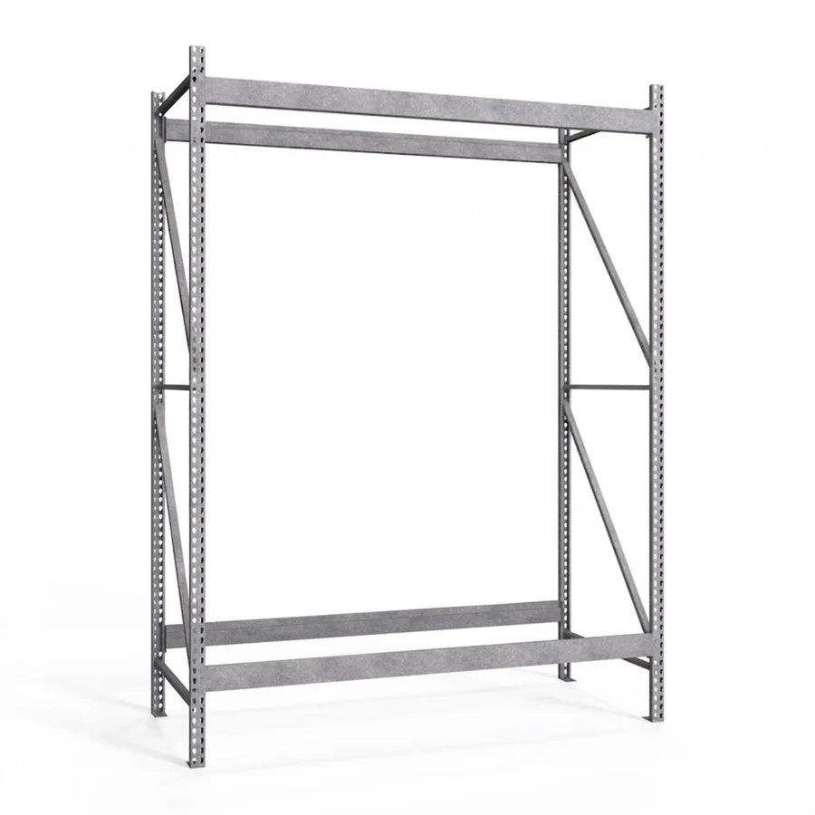 Outstanding 2-Tier Galvanized Teardrop Pallet Rack Starter Units – 42 quot d x 144 quot h Fast