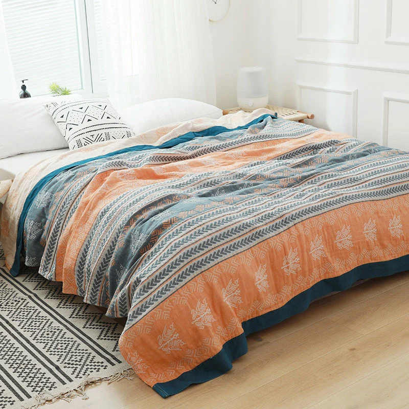 High-Performance Ownkoti Wheat Ear Texture Cotton Reversible Quilt Elegant