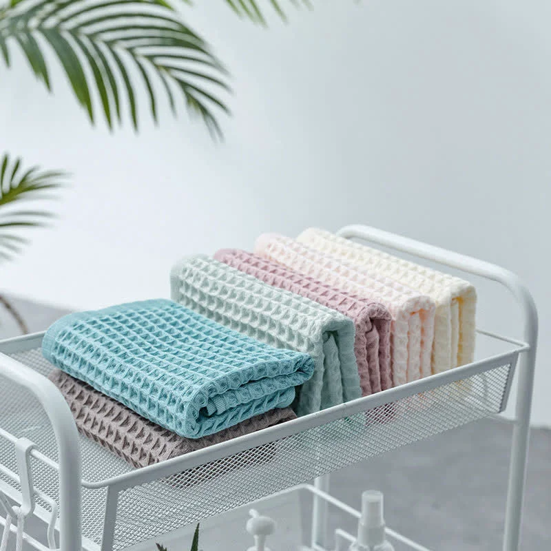 Sophisticated Ownkoti Simple Cotton Waffle Weave Towel 6PCS World-Class