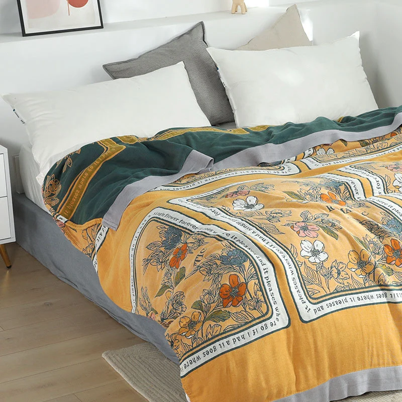 Durable Ownkoti Summer Reversible Cotton Quilt Lightweight Blanket Long-Lasting