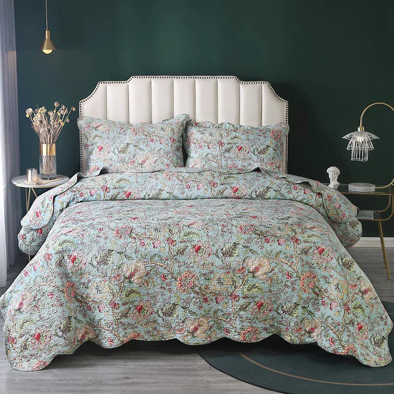 Convenient Ownkoti Vintage Flower Quilt with Pillow Shams Luxury
