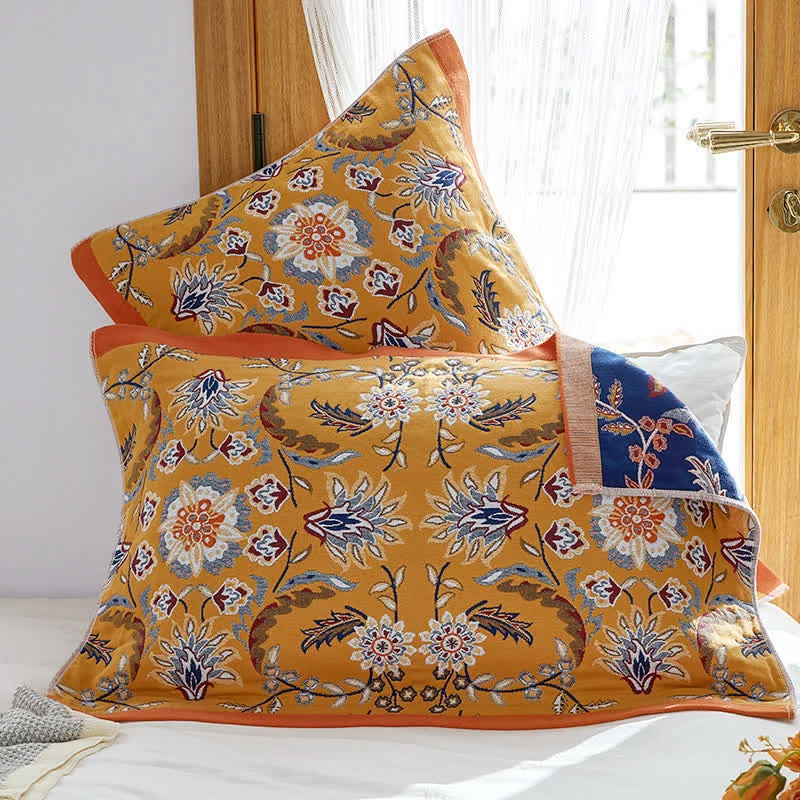 Modern Ownkoti Flower Clusters Cotton Breathable Pillow Towel 2PCS Fashionable