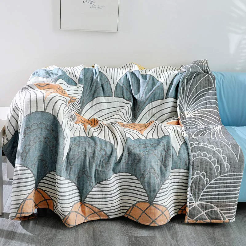 Long-Lasting Ownkoti Shell Print Blanket Reversible Sofa Cover Versatile