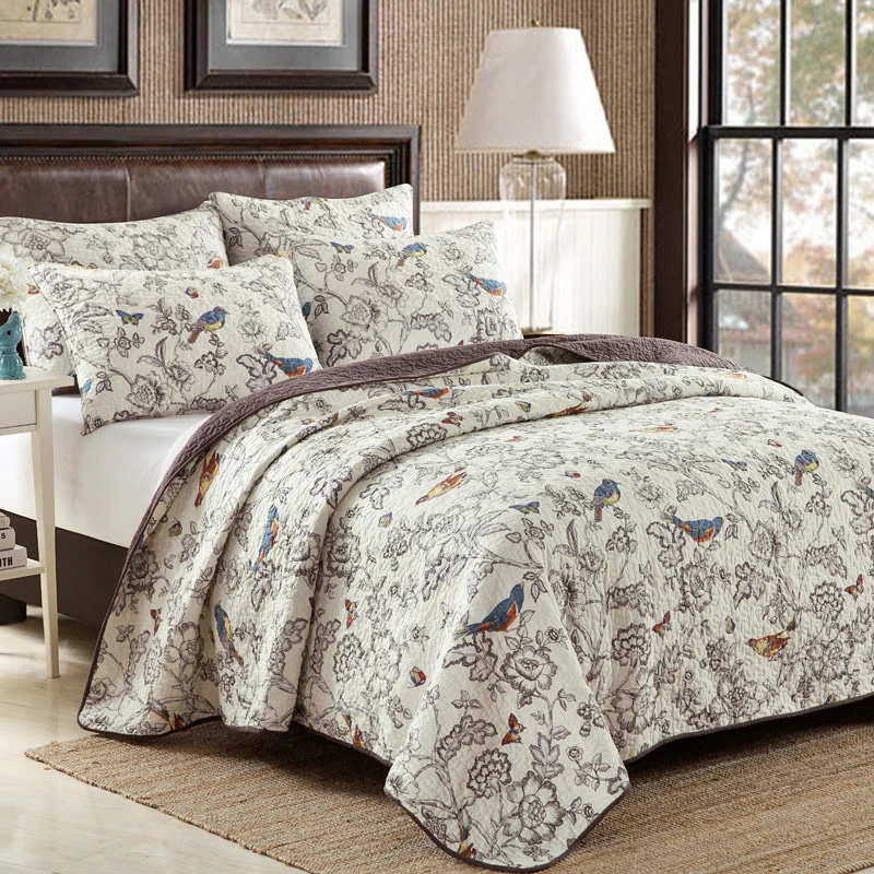 World-Class Ownkoti Spring Flower amp Bird Quilt with Pillowcase High-End
