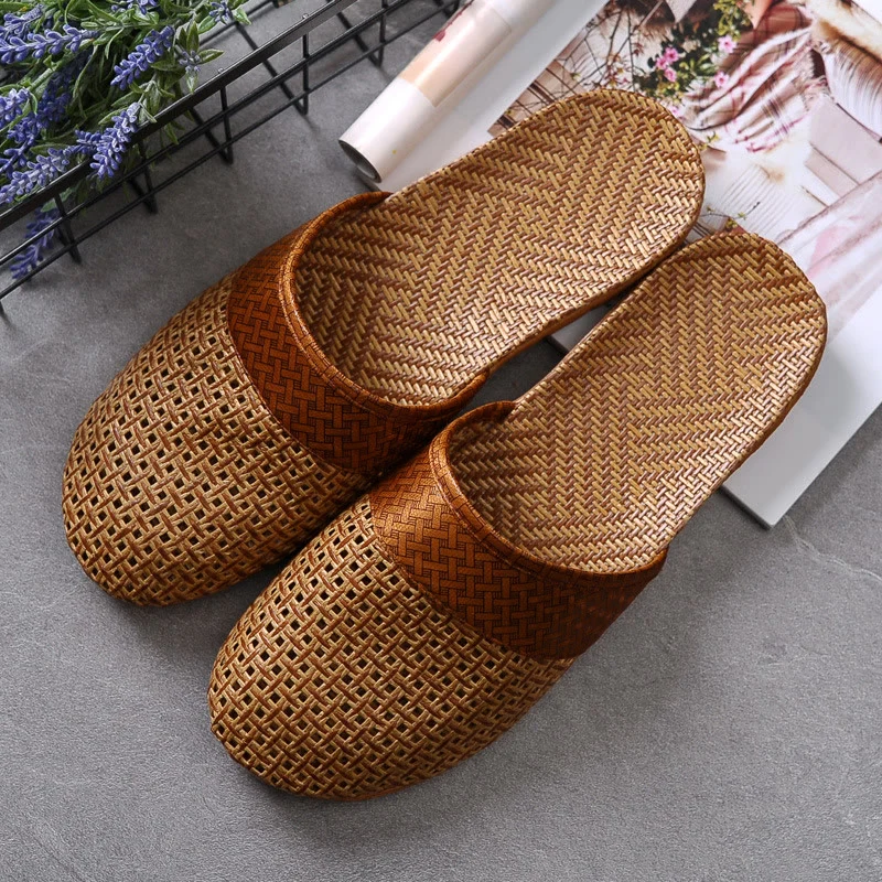 Stylish Ownkoti Retro Non-slip Breathable Flax Slipper Refined