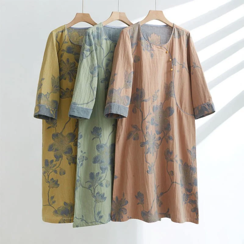 Consistent Ownkoti Magnolia Jacquard Cotton Short Nightdress Crafted