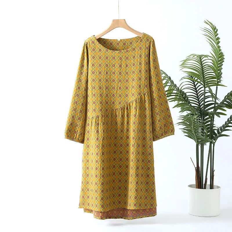 High-Quality Ownkoti Floral Round Neck Soft Cotton Nightdress Healthy