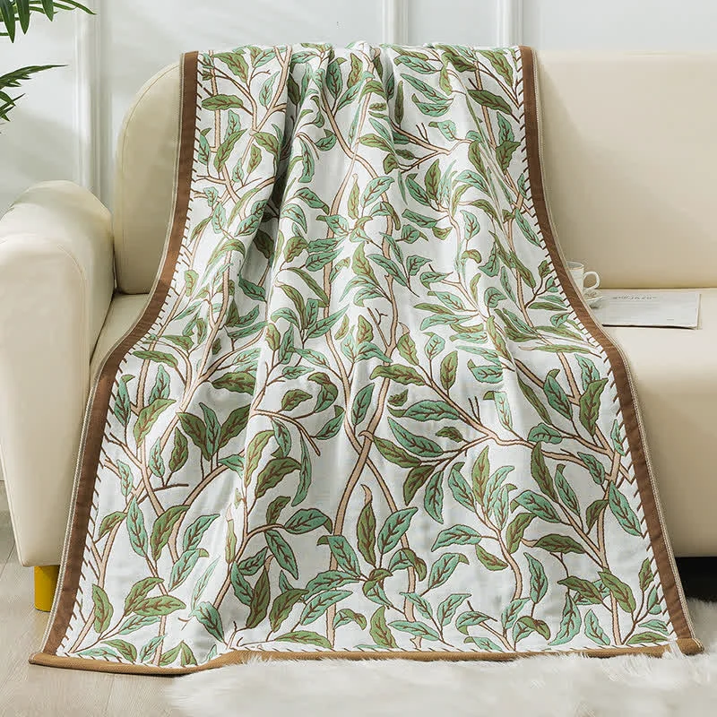 Genuine Ownkoti Pastoral Leaf Cotton Gauze Soft Bath Towel Modern