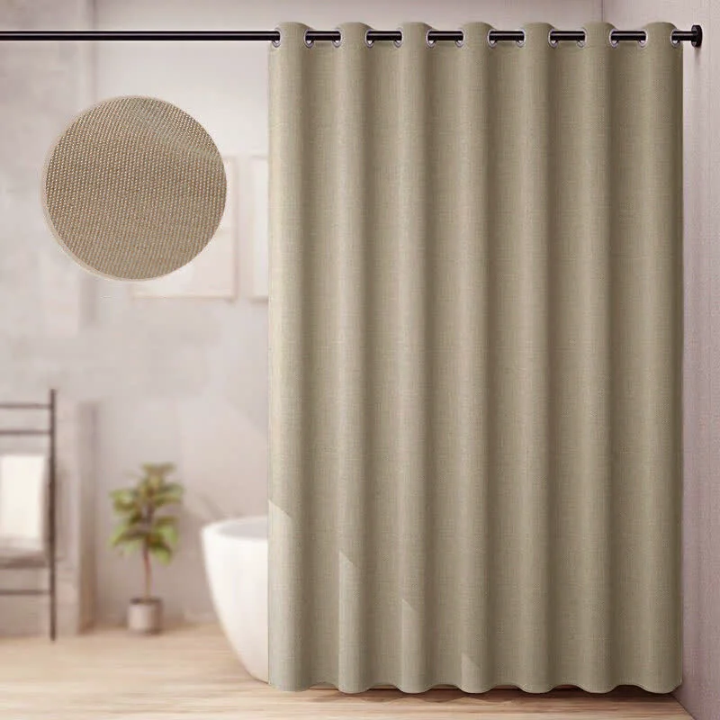 Next-Generation Ownkoti Luxurious Solid Color Flax Shower Curtain Reliable