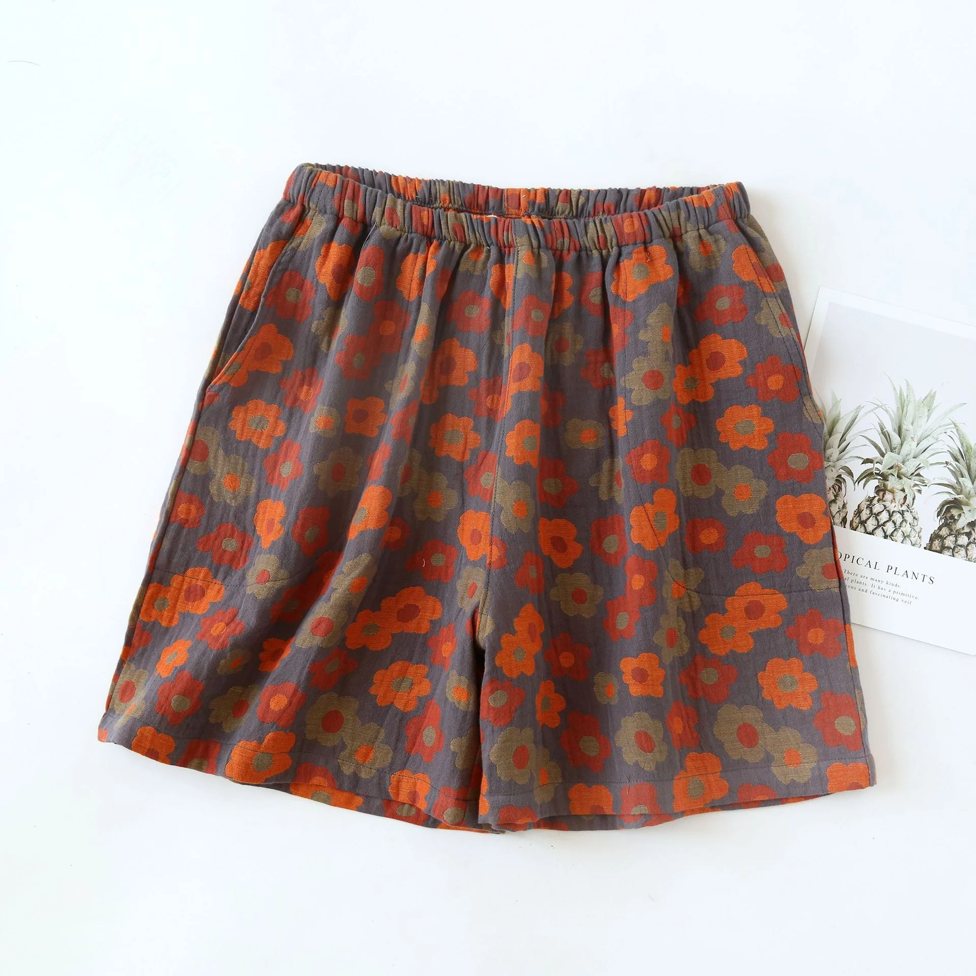 Reliable Ownkoti Floral Cotton Gauze Soft Pajama Shorts Lightweight