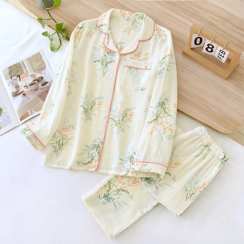 Next-Generation Ownkoti Pure Cotton Rural Lapel Loungewear Set Powerful