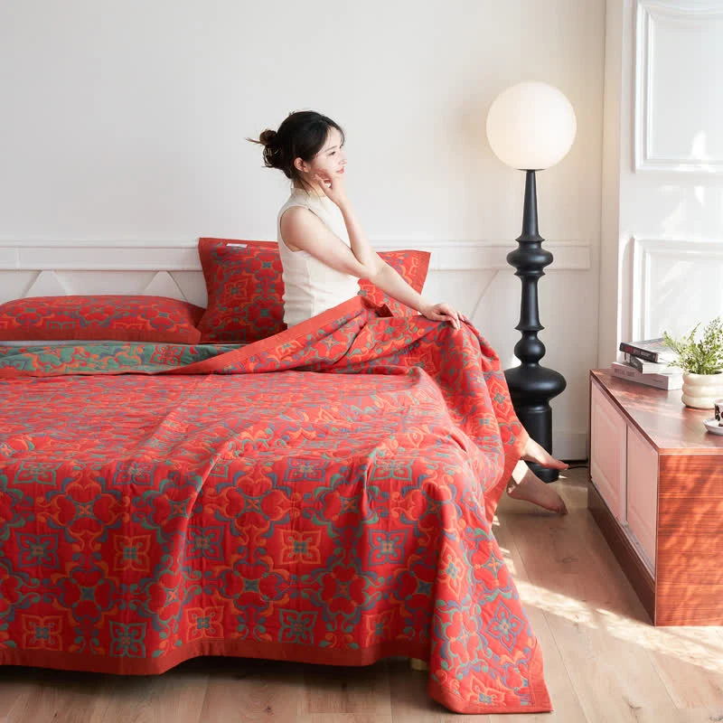 Sophisticated Ownkoti Jacquard Cotton Gauze Soft Towel Quilt Dependable