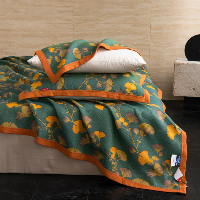 Official Ownkoti Luxurious Cotton Gauze Ginkgo Leaf Quilt High-Performance