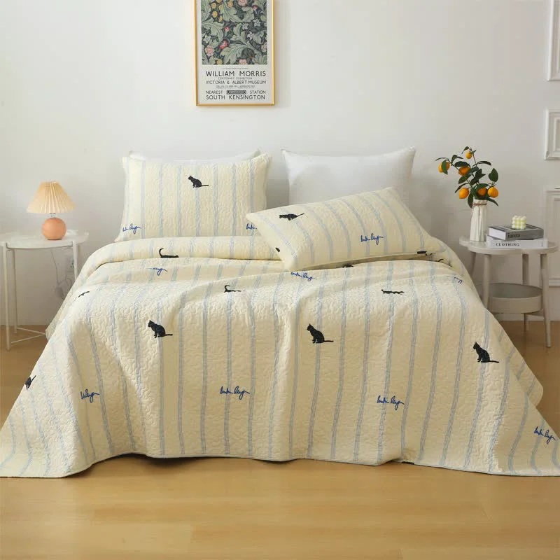 Long-Lasting Ownkoti Pure Cotton Black Cat Soft Reversible Quilt Comfortable