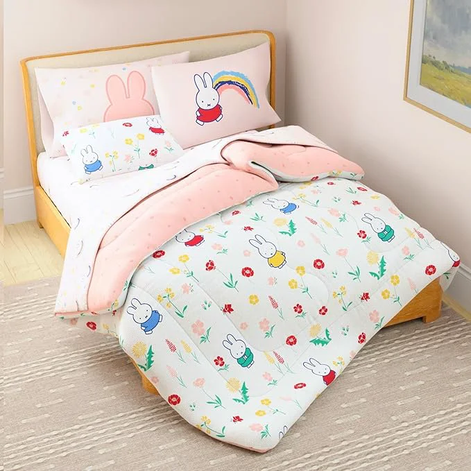 Superior Miffy Bedding Set Queen Size 7-Piece Super Soft Fluffy Reversible Comforter amp Sheet Set with Sham ly Licensed Product By Franco Collectibles Luxury