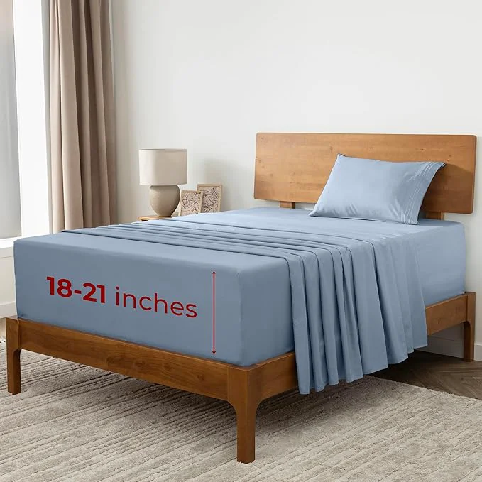 Fine Mellanni Extra Deep Twin Sheets – 3 PC Iconic Collection Bedding – Hotel Luxury Ultra Soft Cooling Bed Sheets – Wrinkle Fade Stain Resistant Twin Blue Hydrangea Reliable