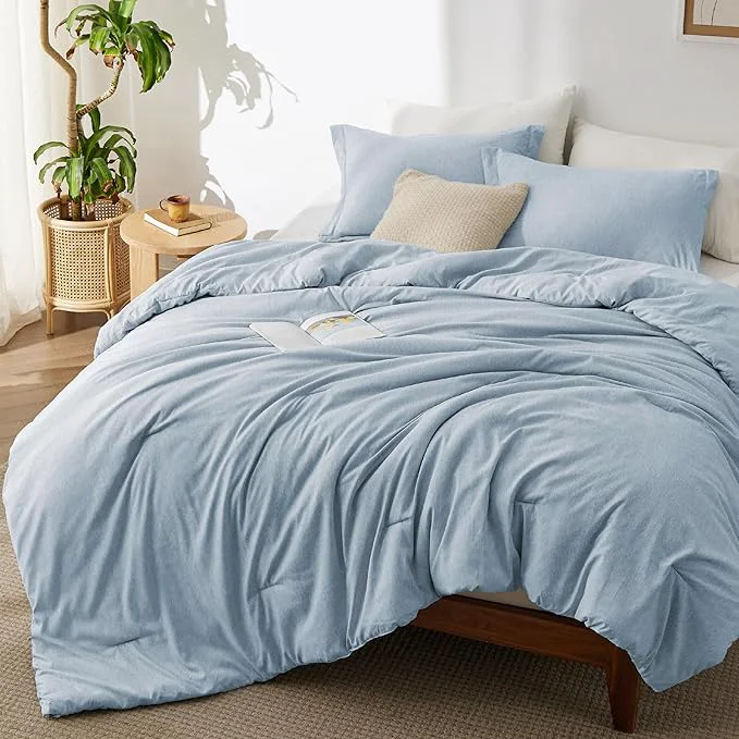 Comfortable Bedsure Full Comforter Set – Light Blue Full Size Comforter Soft Bedding for All Seasons Cationic Dyed Bedding Set 3 Pieces 1 Comforter 82 quot x86 quot and 2 Pillow Shams 20 quot x26 quot 2 quot Detailed