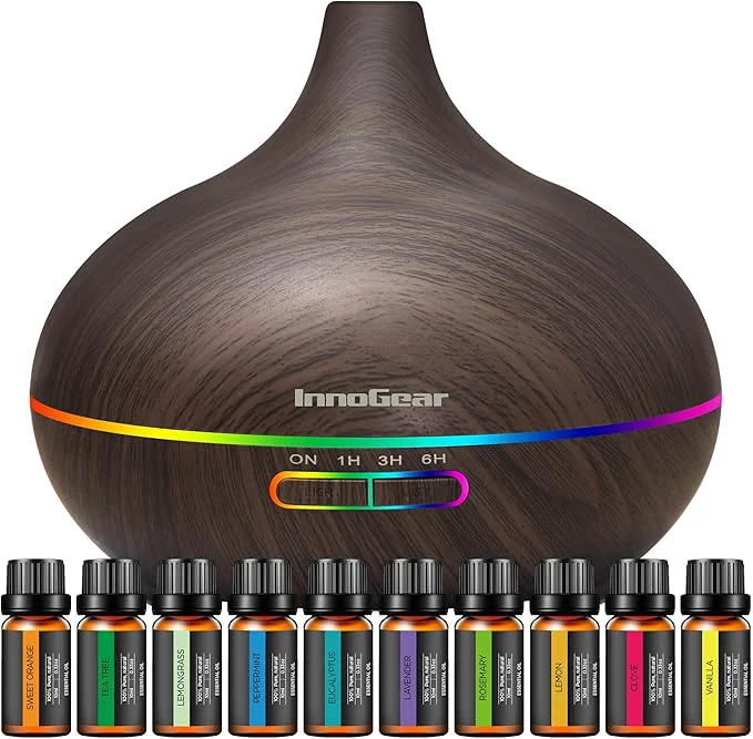 Soft InnoGear Aromatherapy Diffuser 10 Essential Oils Set 400ml Diffuser Premium Material