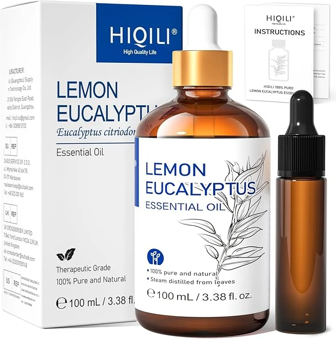 Official HIQILI Lemon Eucalyptus Oil for Spary Pure Natural Fine Crafted