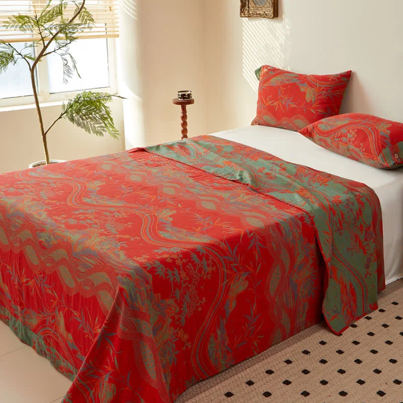 Verified Ownkoti Vintage Rural Cotton Gauze Sheet Coverlet Original