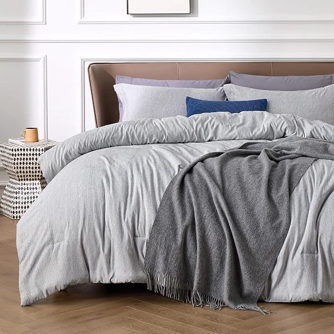Proven Bedsure California King Comforter Set – Grey Soft Bedding for All Seasons Cationic Dyed Bed Set 3 Pieces 1 California King Size Comforter 104 quot x96 quot and 2 Pillow Shams 20 quot x36 quot 2 quot Long-Lasting