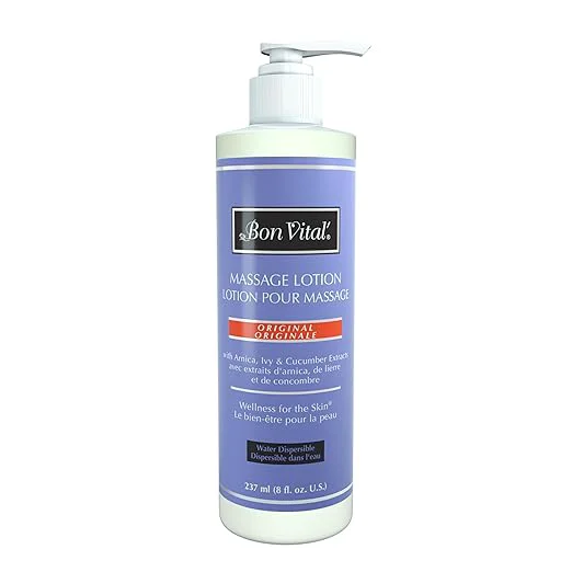 User-Friendly Bon Vital Massage Lotion 8 oz – Lightweight Non-Greasy Formula Safe