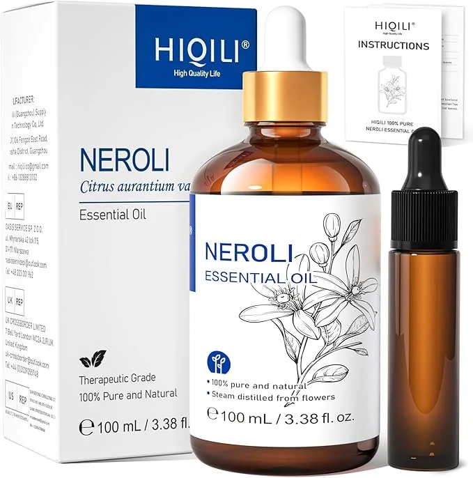 Exclusive HIQILI Neroli Essential Oil 3.38 Fl Oz Pure Natural Neroli Oil Smooth