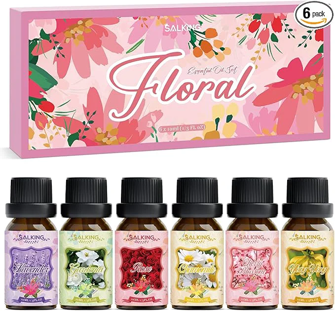 Certified SALKING Floral Essential Oils Set Premium Pure and Natural Essential Oils Versatile