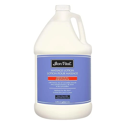 Authentic Bon Vital Massage Lotion 1 Gallon Pail – Lightweight Non-Greasy Trusted