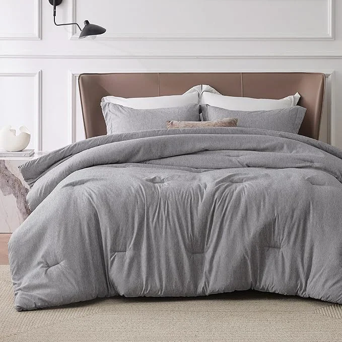 User-Friendly Bedsure Oversized King Comforter Set – Dark Grey Soft Bedding for All Seasons Cationic Dyed Bed Set 3 Pieces 1 Oversized King Size Comforter 120 quot x98 quot and 2 Pillow Shams 20 quot x36 quot 2 quot Recyclable