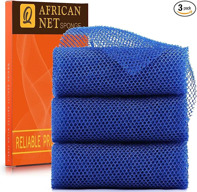 Smooth UJFQBH 3 Pieces African Bath Sponge African Net Long Net Bath Sponge Fine