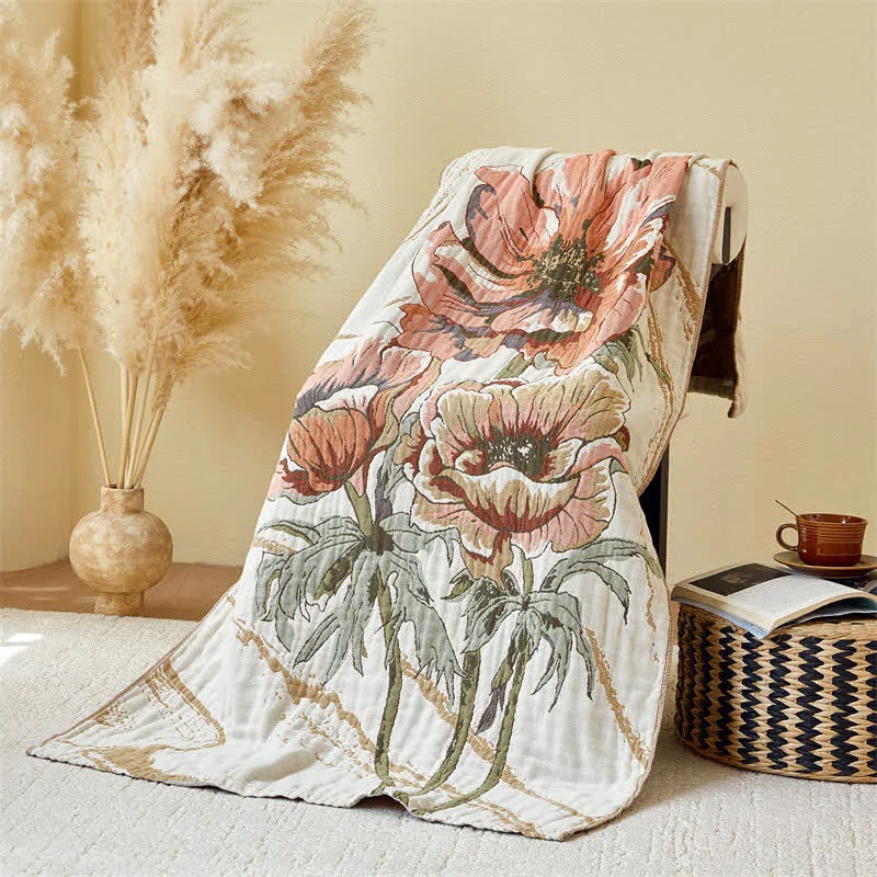 Authentic Ownkoti Pure Cotton Gauze Absorbent Floral Bath Towel Quality