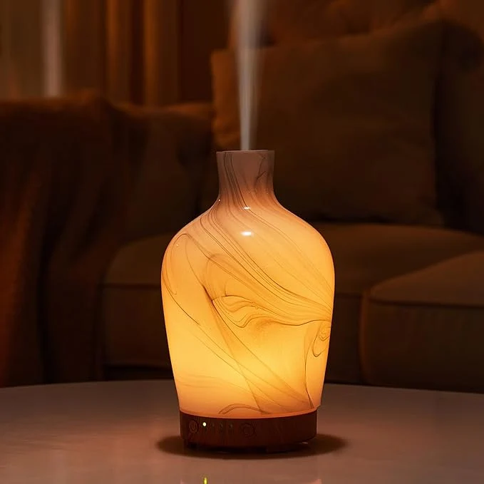 Reusable Classical Vase Art Glass Aromatherapy Diffuser 160ml ultrasonic Cool Mist Scent Sophisticated