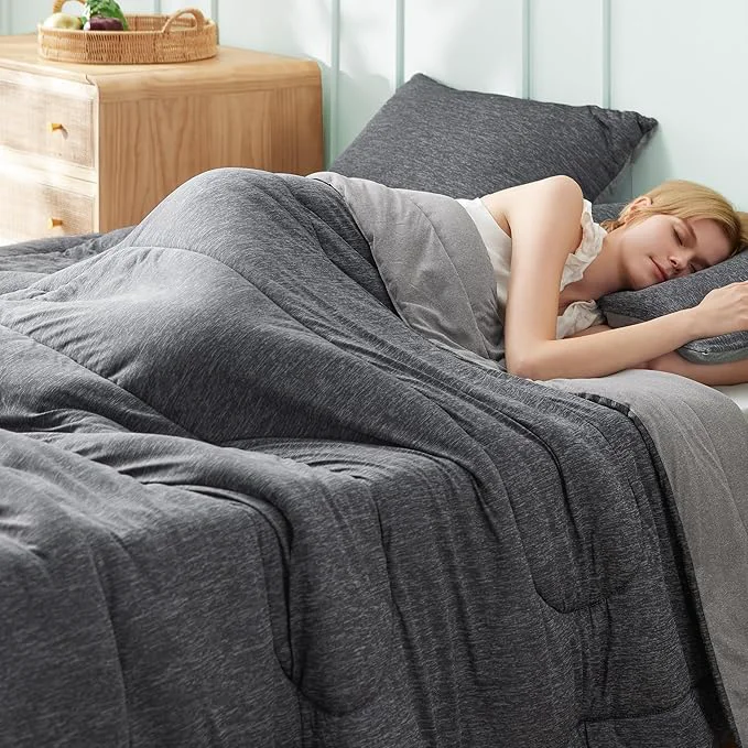 Certified Bedsure California King Comforter Set – Cooling and Warm Bed Set Dark Grey Reversible Bedding for All Season 3 Pieces 1 California King Size Comforter 104 quot x96 quot and 2 Pillow Cases 20 quot x36 quot Innovative