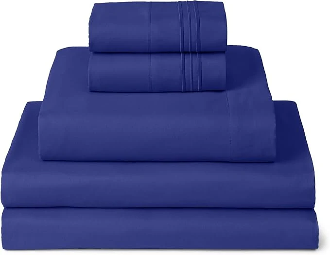 Comfortable Mellanni Split King Sheets Set – 5 PC Iconic Collection Bedding – Hotel Luxury Extra Soft Cooling Bed Sheets – Wrinkle Fade Stain Resistant Split King Royal Blue Specialty