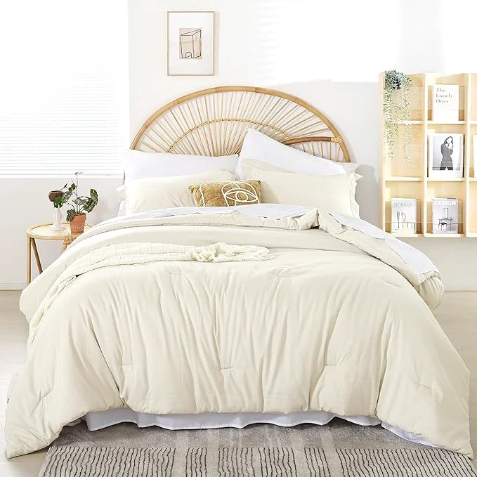 Trusted Weigelia Twin Bedding Set Microfiber 5 Pieces Ivory Twin Bedding Set All Season Soft Lightweight Comforter Set Bed in a Bag Twin Set with Comforters Flat amp Fitted Sheets Pillowcases amp Shams Environmentally Friendly