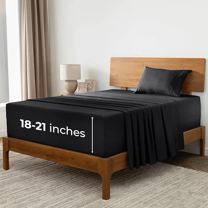 Green Mellanni Extra Deep Twin XL Sheets – 3 PC Iconic Collection Bedding – Hotel Luxury Ultra Soft Cooling Bed Sheets – Wrinkle Fade Stain Resistant Twin Extra Long Black Flexible