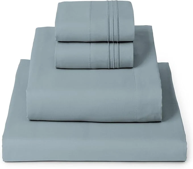 Mellanni Full Sheets Set – 4 PC Iconic Collection Bedding – Hotel Luxury Extra Soft Cooling Bed Sheets – Wrinkle Fade Stain Resistant Full Spa Blue Top-Quality